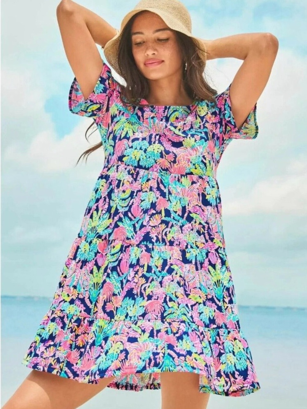 Lilly Pulitzer Jodee Swing Dress in Oyster Bay Navy